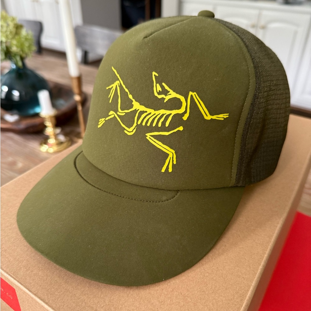 Arc'teryx Olive Cap with Yellow Skeleton Design